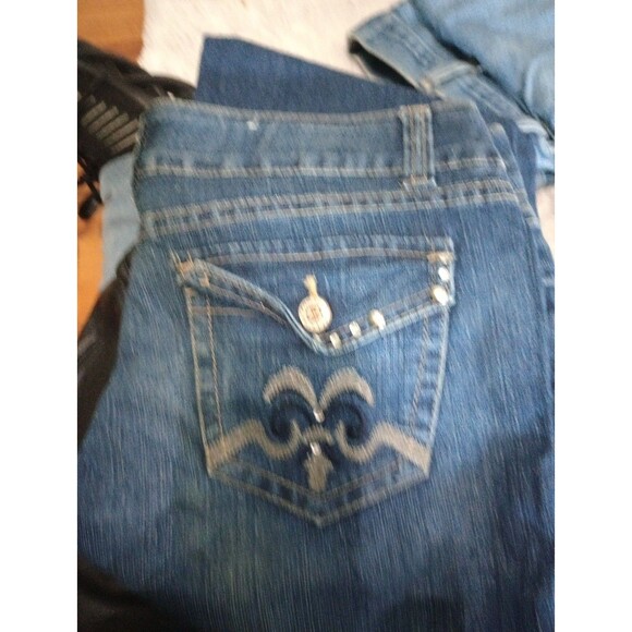 L2 Jeanswear Womens Blue Denim Embroidered Pocket Stretch Jeans Size 5 - Picture 10 of 14